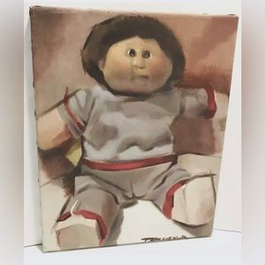 Rare Tommervik Cabbage Patch Kids Vintage Doll Painting Art Original Signed Art